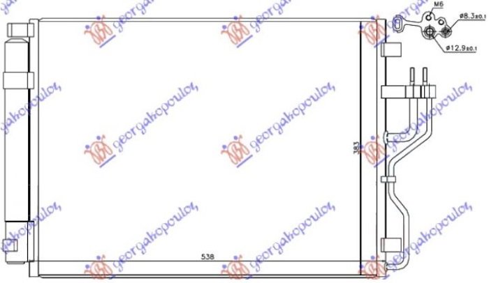 HLADNJAK KLIME ZA SVE MODELSE DIZEL (535x380x16) (CESKA) (MARELLI)