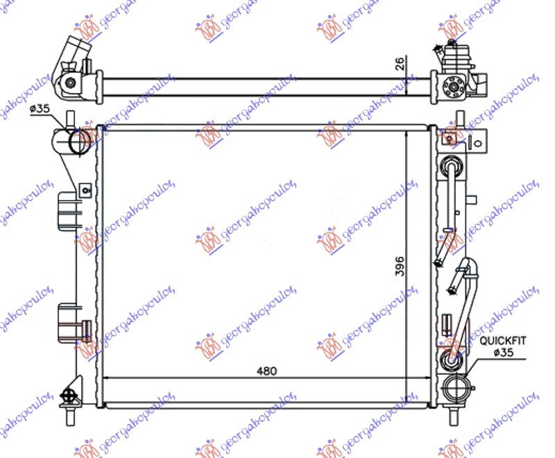 RADIATOR 1.6 CRDi AUTO DSL (480x395x26)