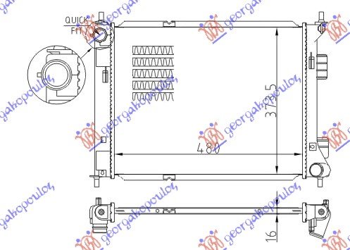 HLADNJAK MOTORA 1.4/1.6 CRDI (MAN) (+/-AC) (48x37.3) (NRF)