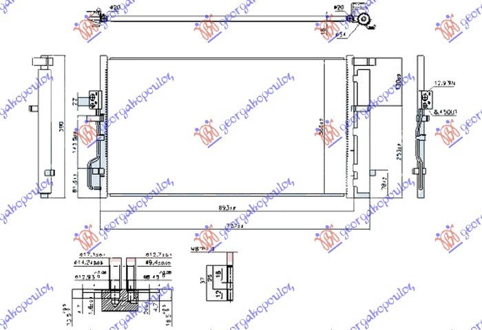 HLADNJAK KLIME 1.6 GDI (99KW) 2.0 MPi BENZIN (655x370x16) (CESKA) (NISSENS)