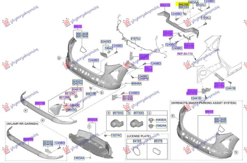 NOSAC SINE ZADNJEG BRANIKA UNUTRASNJI PLASTICNI (ORIGINALNI)