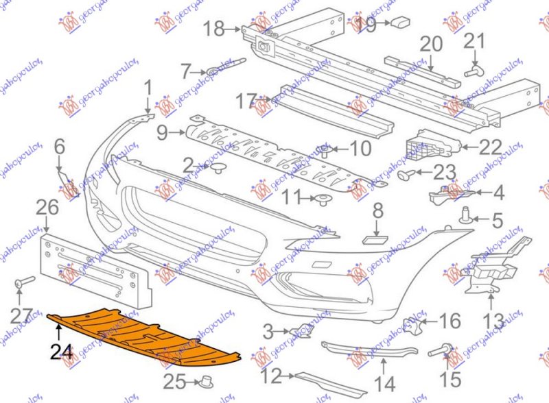 FR. BUMPER MOULD. LOWER BLACK (R-SPORT/S