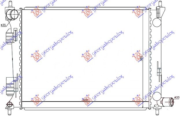 HLADNJAK MOTORA BENZIN (500x385x12) (NRF)
