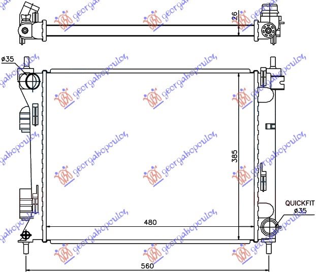 RAD. 1.1-1.4 CRDi MAN. DSL (480x380x26