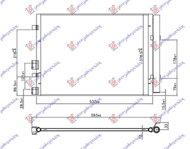 RADIATOR  1.1-1.4CRDi (50.5x36.5x12)