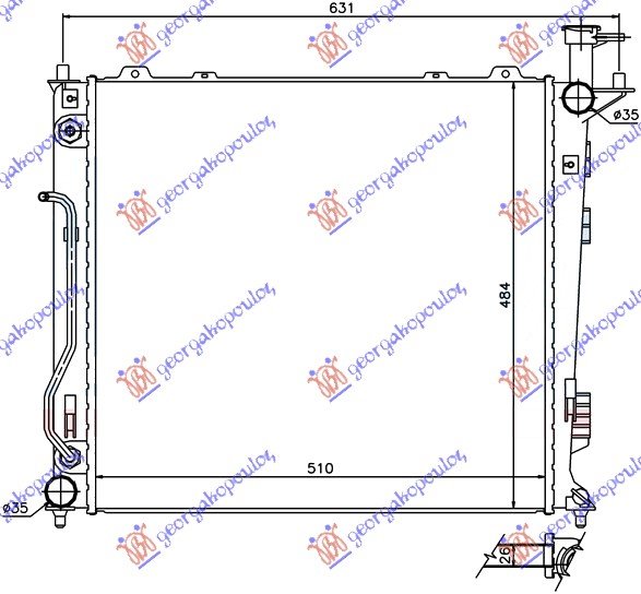 RADIATOR 2,0 - 2,2 CRDi (51x48,3x26) M/A