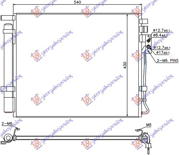 CONDENSER 2,0-2,2 CRDI(50,5,x42,5x16)