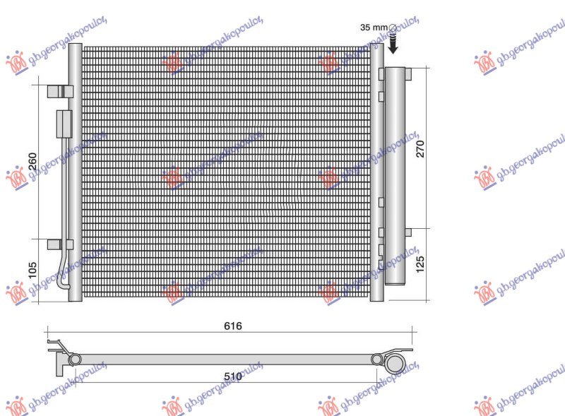 HLADNJAK KLIME 1.6 BENZIN/HIBRID - 2.2 DIZEL (500x430x16)