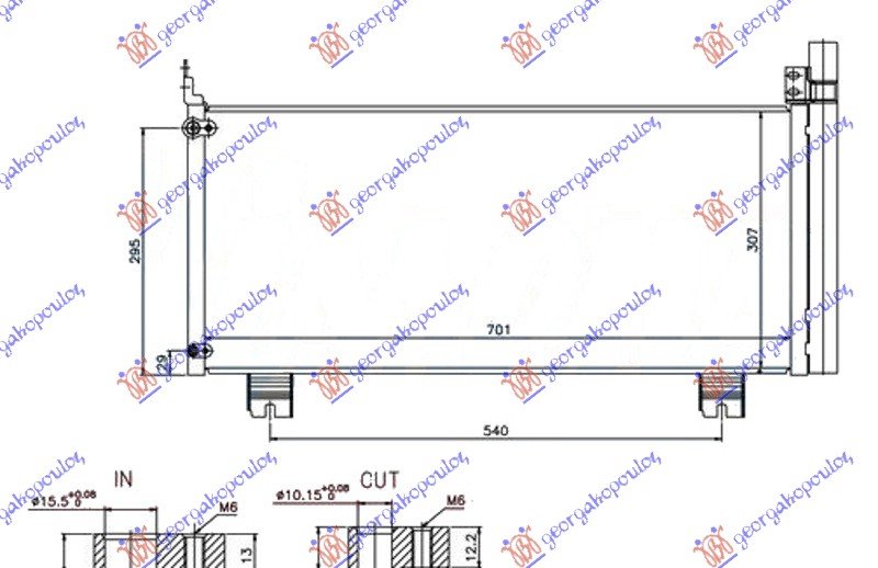 CONDENSER RX 450)3.5i-24V HYBRID(70x31)