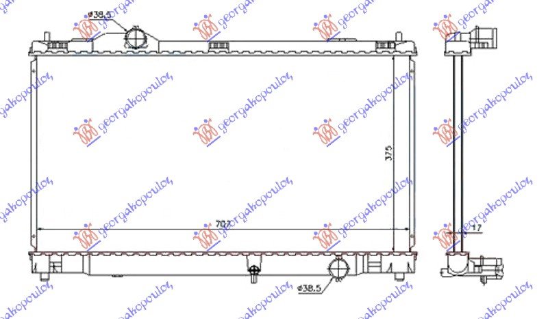 HLADNJAK MOTORA ZA SVE MODELE BENZIN (375x705x16) (NRF)