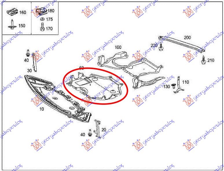 UNDER ENGINE COVER (MIDDLE PART)