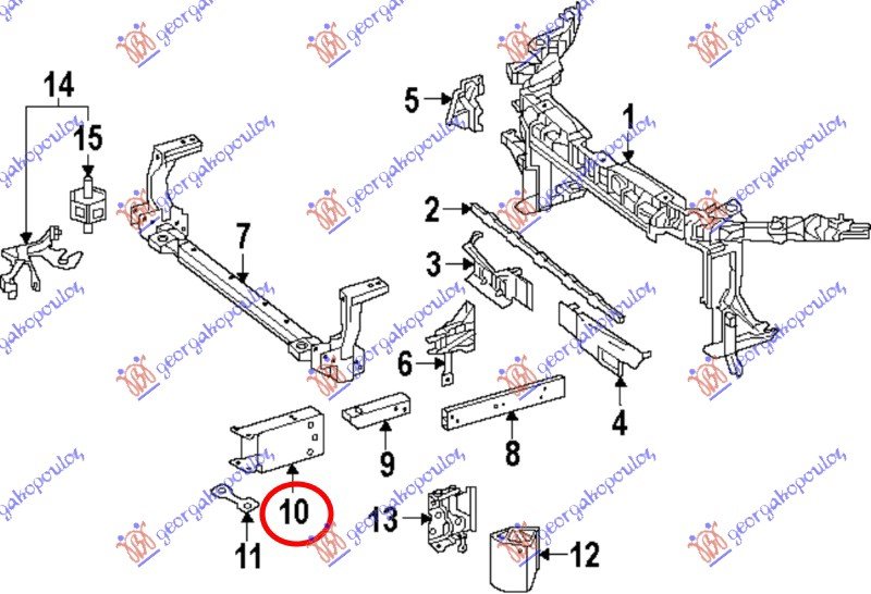 FRONT BUMPER BRACKET ALUMINIUM