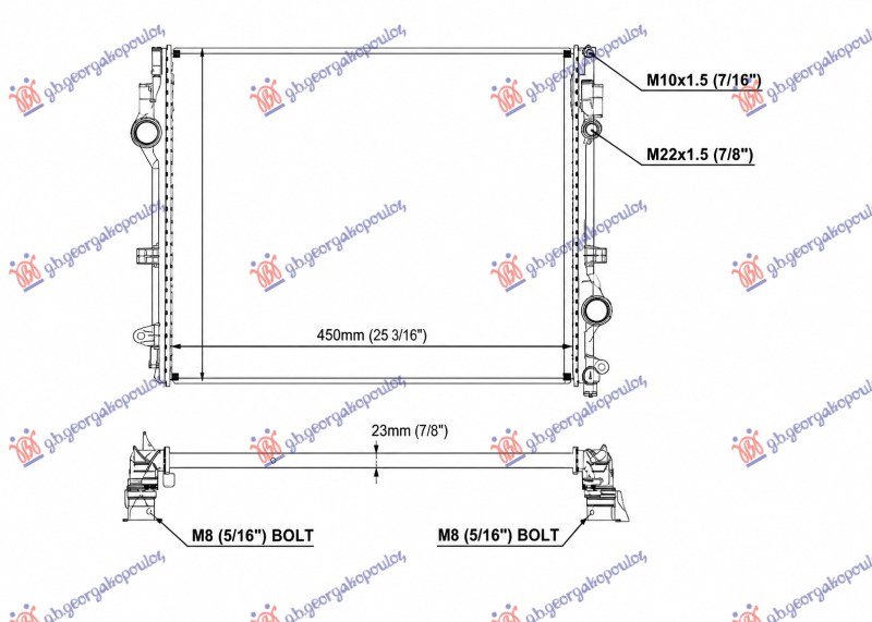 HLADNJAK MOTORA 2.0 BENZIN/HIBRID - 3.0 DIZEL/HIBRID (640x500) (NRF)