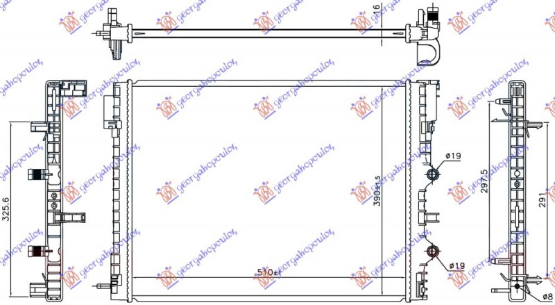HLADNJAK MOTORA DODATNI 0.9 TURBO BENZIN (510x390x16) (NISSENS)