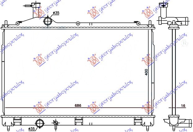 RADIATOR PETROL M/A (40x68.6)