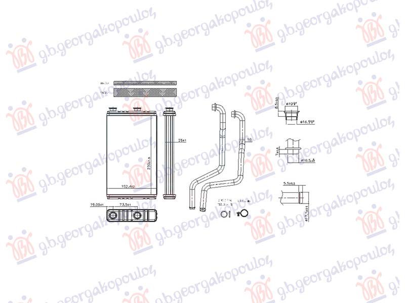 GREJAC KABINE 1.5/1.6/1.8/2.0/2.4/3.0 ZA SVE MODELE (MAN/AUTO) (152x239) (NISSENS)