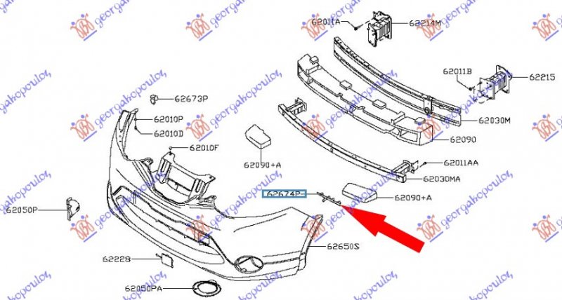 FRONT BUMPER BRACKET UPPER PLASTIC