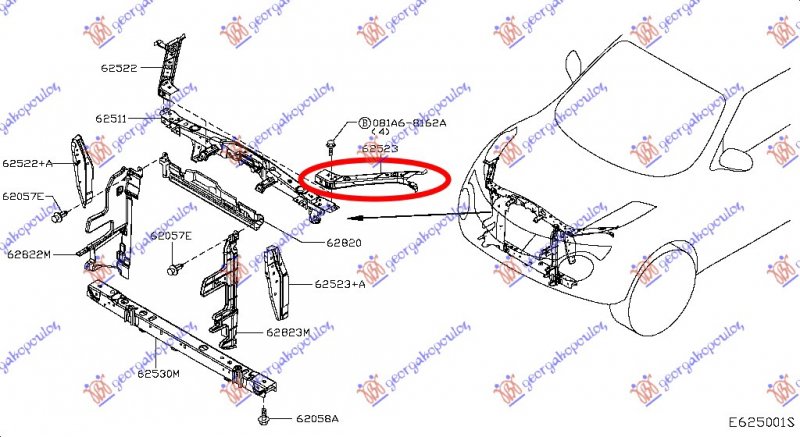 HEAD LAMP PANEL UPPER STEEL