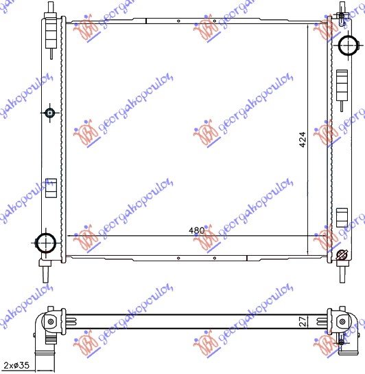 RADIATOR 1.5 DCi (47,8x44,4x27)