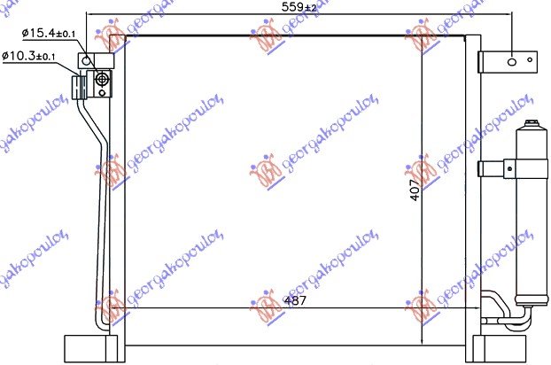 CONDENSER 1.6DIC TURBO PET (48,7x40,6x