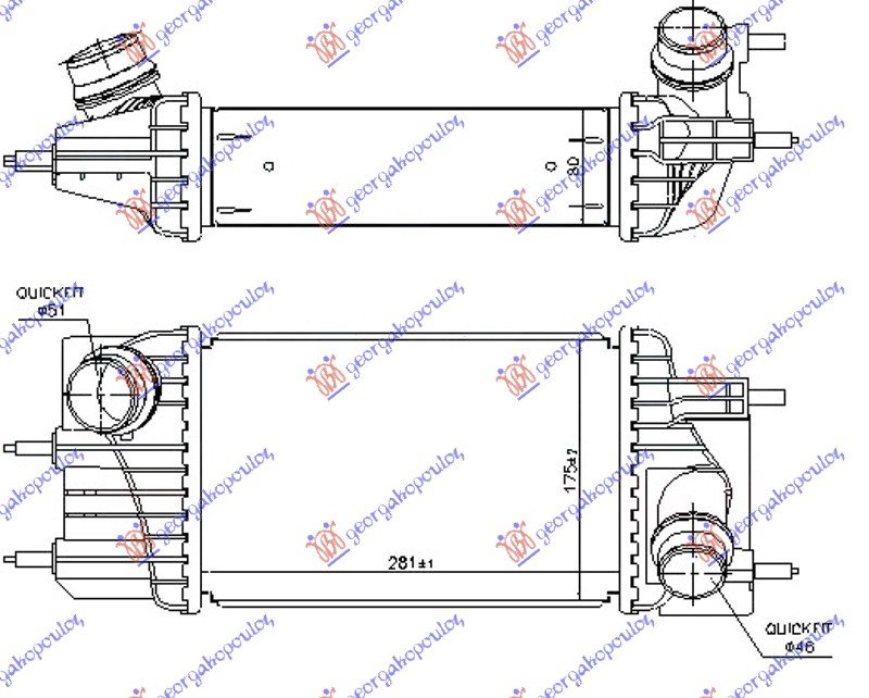 HLAD.INTERC. 1.5 dCi DIZEL (281x175x80)