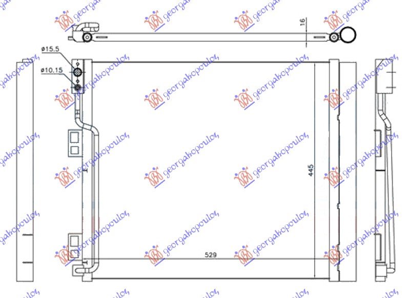 CONDENSER 1.5 DCi DSL (490x450x16)