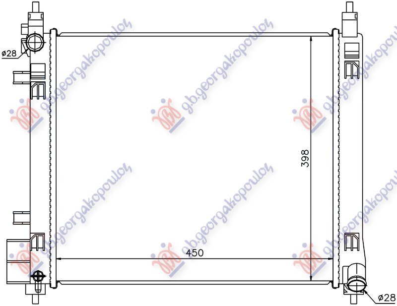 HLADNJAK MOTORA 1.2i 12V 75PS (HR12DE) (40x43) (VALEO)