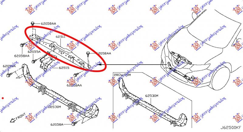 RADIATOR SUPPORT UPPER (FOR ALL PETR/DSL