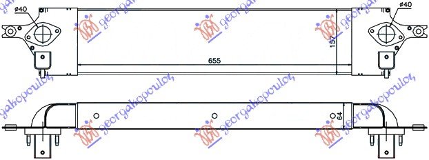 RADIATOR INTERC. 2,0 DCi (655x157x64) 07