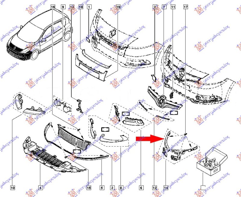 FR. BUMPER SIDE BRACKET PLASTIC 14-