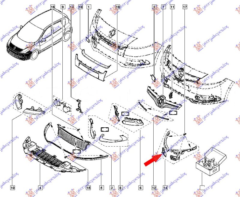 FR. BUMPER SIDE BRACKET INNER 14-