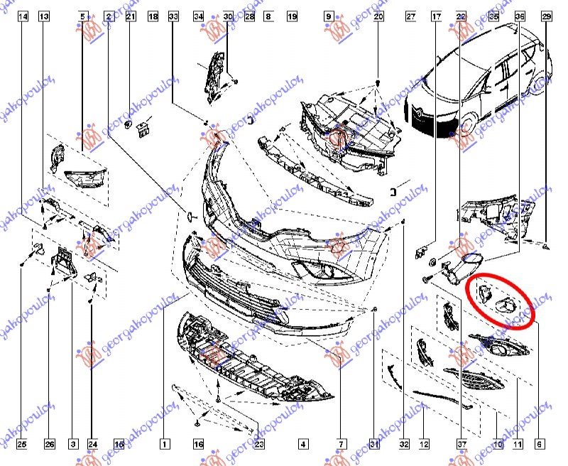 FOG LAMP FRAME/BRACKET (SET)