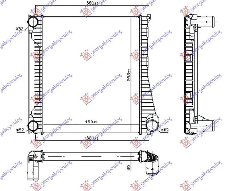 RAD. INTERC. 3.0TD 10- (495x593x40)