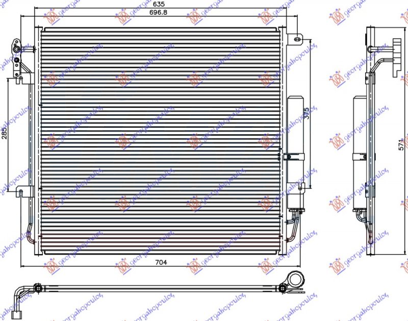 CONDENS. 4.0 V6/4.4 V8 PTRL (635x571x16)