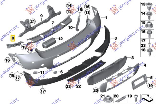 REAR BUMPER BRACKET UPPER PLASTIC