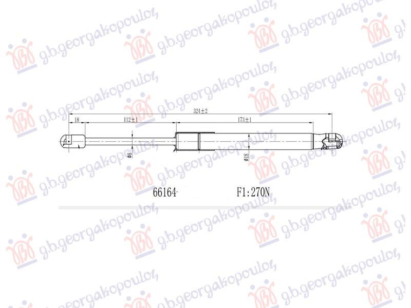 AMORTIZER GEPEK VRATA (325L-270N)