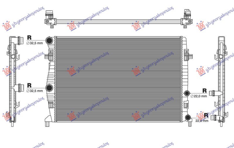 HLADNJAK MOTORA 1.0 TGI/1.0 TSI BENZIN - 1.6 TDI DIZEL (MANUELNI/AUTOMATSKI) (650x439) (NISSENS)