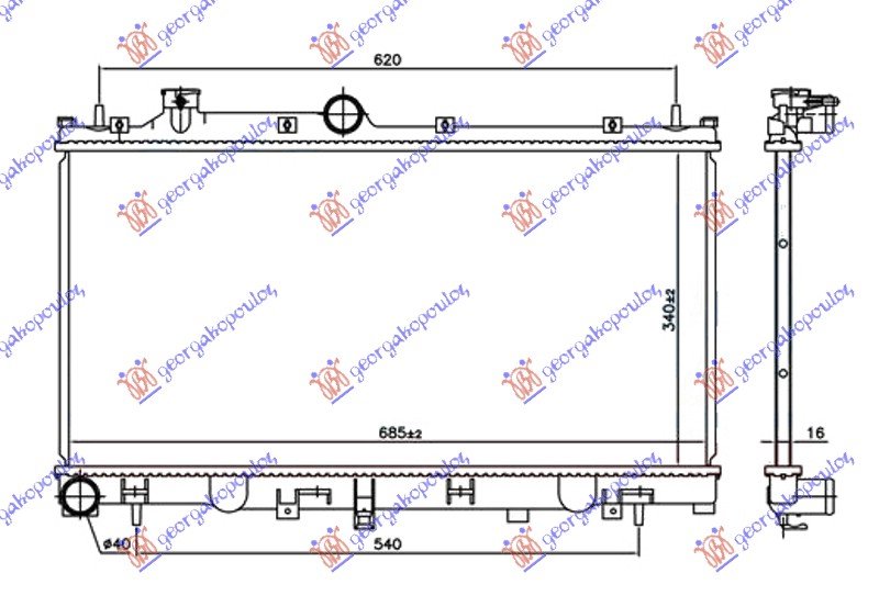 HLADNJAK MOTORA 2.5i BENZIN (340x685x16)