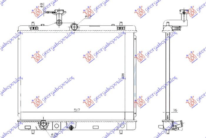 HLADNJAK MOTORA 1.2/1.4/1.6 BENZIN (400x540x16) (JAPAN) (KOYO)
