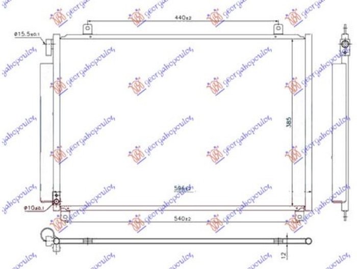 HLADNJAK KLIME 1.0/1.2 I 16v HIBRID BENZIN (565x385x12) (KOYO)