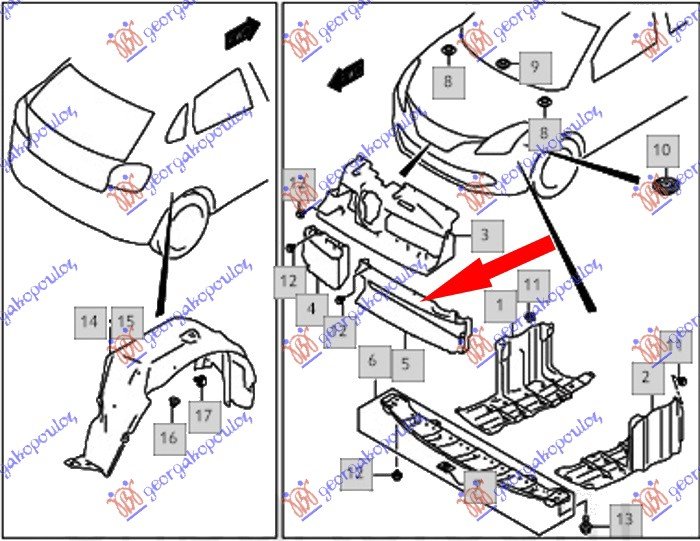 FR. BUMPER ABSORBER LOWER