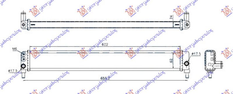 HLADNJAK MOTORA DODATNI 1.8 (600x62x24) (NRF)