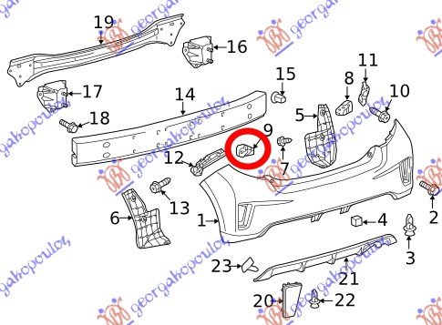 REAR BUMPER BRACKET PLASTIC