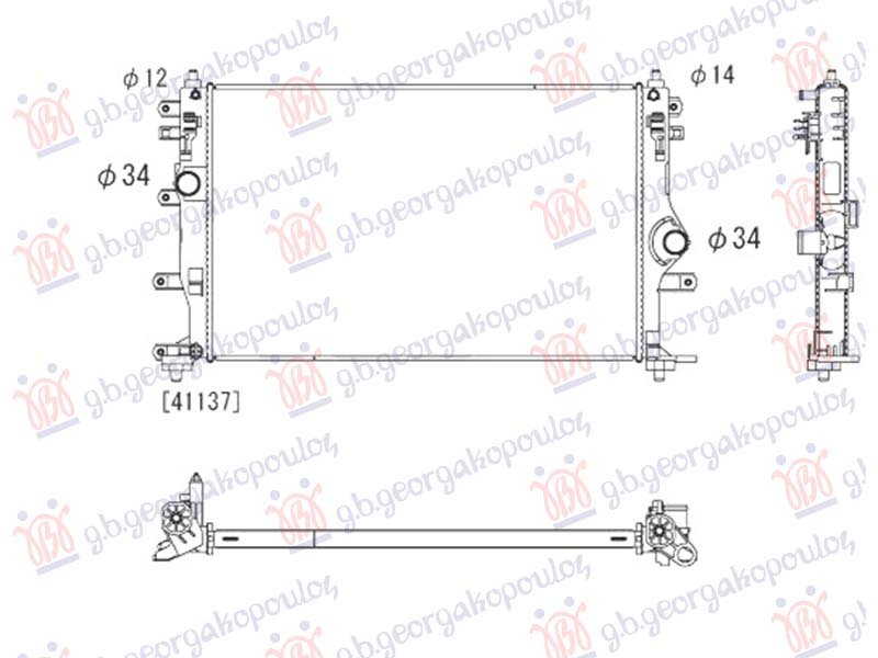 HLADNJAK MOTORA 1.6 BENZIN (GR) (625x407) (KOYO)