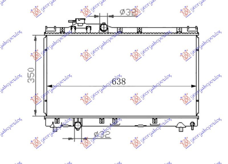 RADIATOR 1.8 PETROL (350x638x26)