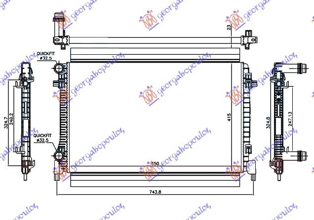 RADIATOR 2.0 TDi (135 KW) DIESEL (650x45