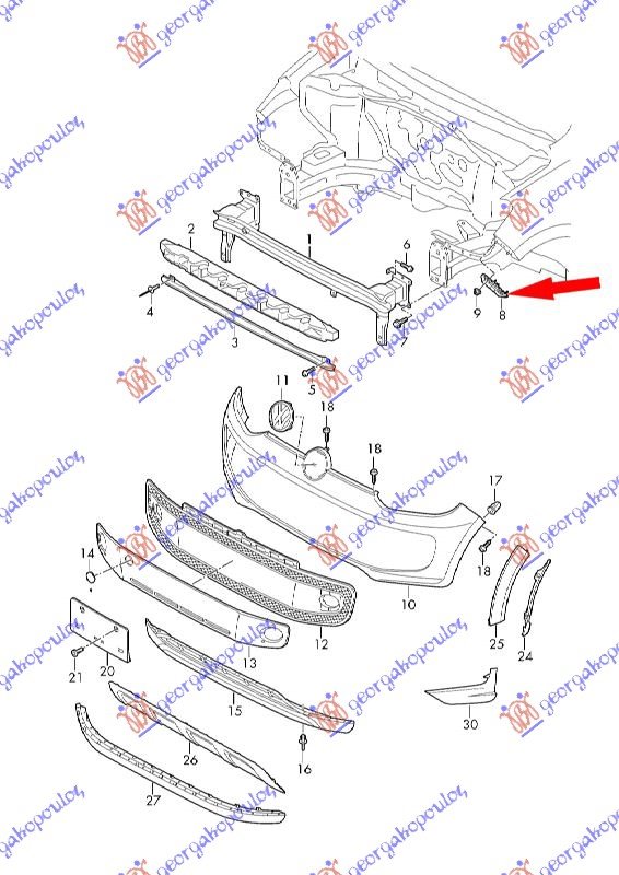 FRONT BUMPER SIDE BRACKET PLASTIC