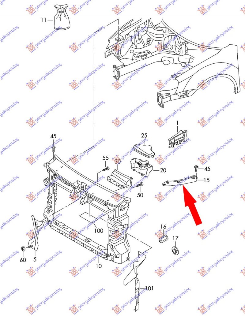 HEAD LAMP PANEL STEEL UPPER