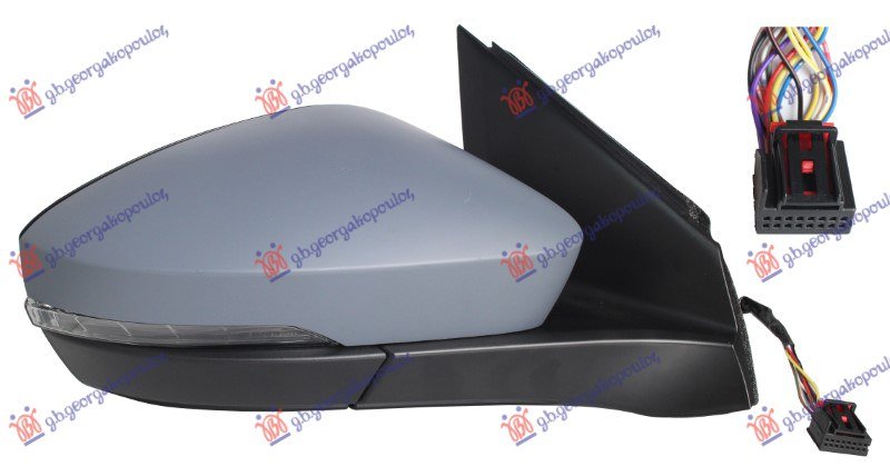 RETROVIZOR ELEKTRICNI SA GREJACEM PM (ELEKTRO-SKLOPIV) (MEMORIJA) (MIGAVAC) (MRTAV UGAO) (14 PIN) (KONVEKSNO STAKLO)