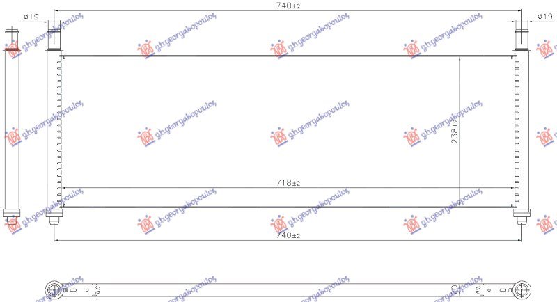 HLADNJAK MOTORA (718x241x20) (VALEO)